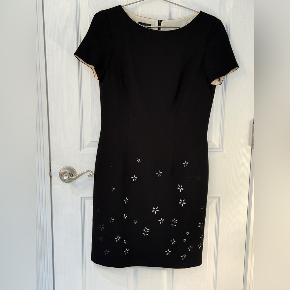 YL by Yair Black Floral Midi Dress